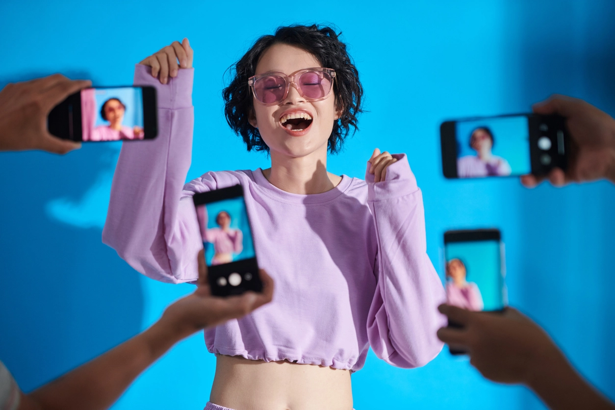 Brand Ambassadors Process - Woman Happy with Social Media Phones